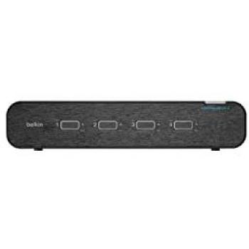 Belkin 4-Port Dual Head KVM Switch with Rack Mounting, Black