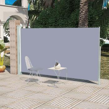Toldo lateral retráctil de jardín gris 160x300 cm