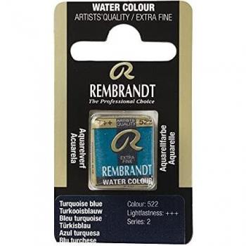 Talens : Rembrandt Watercolour Paint : Half Pan Turquoise Blue