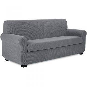 TIANSHU Funda Sofa 3 Plazas,2-Piezas Jacquard poliéster Funda de Sofá 3 Plazas elasticas Suaves Resistentes