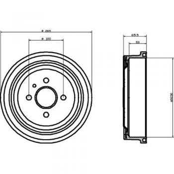 HELLA 8DT 355 301-201 Bremstrommel