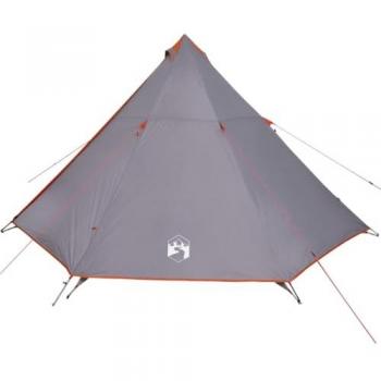 Tienda de campaña familiar tipi impermeable para 8 personas en color gris naranja
