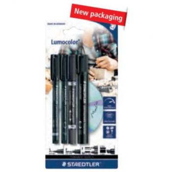 Blister 4 Rotuladores Lumocolor Permanent 60 BK, Surtido Staedtler 60 BK