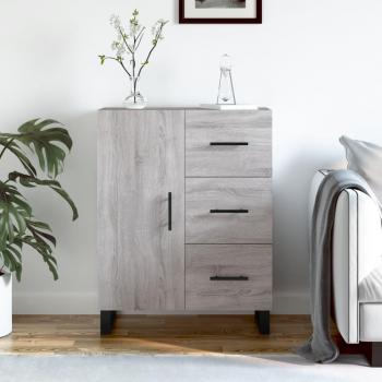 Aparador de madera contrachapada y madera de ingeniería gris Sonoma 69,5x34x90 cm, mueble de almacenaje para salón, buffet, armario auxiliar y armario de almacenamiento