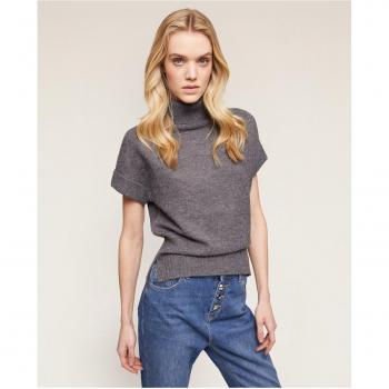 Jersey de cuello alto para mujer con mangas corte kimono