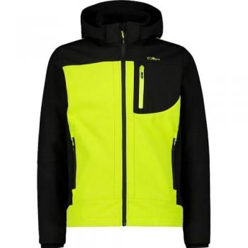 Cmp Chaqueta Softshell 3A01787N con capucha desmontable para hombre, Acido/Negro, talla 48