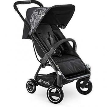 Hauck Micro silla de paseo compacta hasta 18 kg, con respaldo reglable, plegable, ligera, manillar regulable en altura, luces reflectantes, Star Caviar