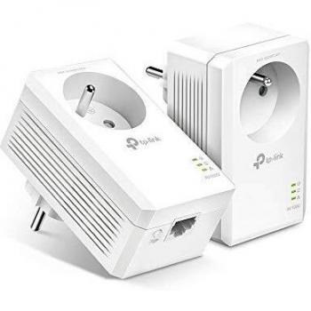TP-Link TL-PA7017P KIT(FR) AV1000 Gigabit Passthrough Powerline Starter Kit, 1000 Mbit/s Ethernet, Blanco, 2 Piezas