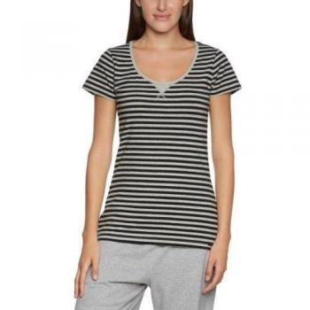 Skiny - Camiseta de pijama de manga corta para mujer, talla 40, color negro
