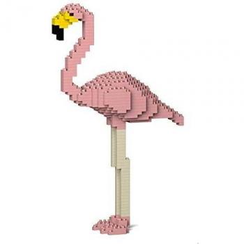 Escultura de Construcción 3D JEKCA - Flamenco Rosa - Diseño Contemporáneo para Decoración de Habitaciones