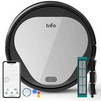 Robot Aspirador, Aspirador Robot Potente Trifo, Poder de Sanción 3000 Pa, Ilimpiar el Pelo del Animal, 600 ML de Cubo de Polvo, Autocarga, Conectividad Wi-Fi, Controlado a través de Alexa/APP Trifo