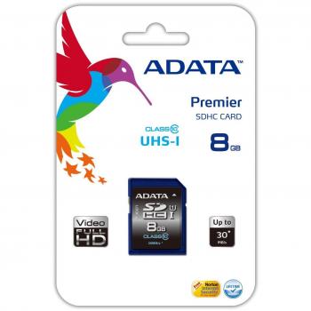 AData ASDH8GUICL10-R - Tarjeta de memoria SDHC, UHS-I de 8 GB, Clase 10