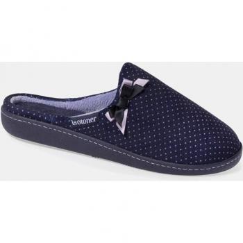 ISOTONER ZAPATILLAS DE CASA MUJER TERCIPELO ABIERTAS