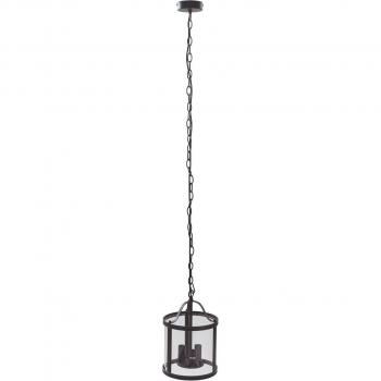 Lámpara colgante Eryk de Lucande, Ø 23 cm, color negro, material cristal y metal, diseño industrial, con 3 luces tipo E14, adecuada para salón y comedor