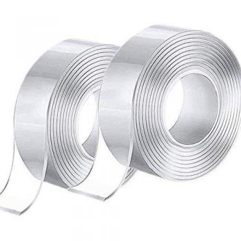 6M Cinta de doble cara Lavable, Reutilizable Nano Tape, Cinta Adhesiva Doble Cara Extra Fuerte, Transparente Traceless Grip Tape para Hogar, Dormitorio y Oficina