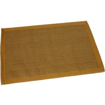 PAME 63904 - Alfombra de yute con borde en color beige, 100 x 70 cm