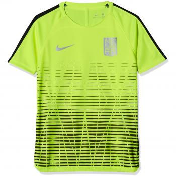 NIKE Joven Dry Neymar Squad Top, niño, 890800-702, Volt/Black/Reflective Silver, Extra-Large