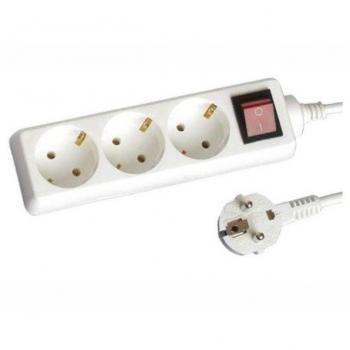 Base múltiple GSC Evolution con 3 enchufes, interruptor y cable de 5 metros