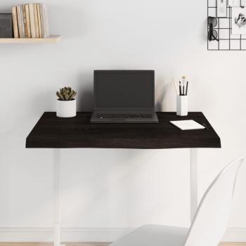 Tablero de mesa madera roble tratada marrón oscuro 80x60x(2-6) cm