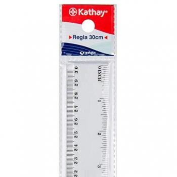 Kathay 86420200. Regla de Plástico, 30cm, Transparente, Perfectas para Uso Escolar