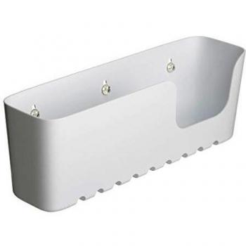 TATAY 4520201 - Gran Cesta organizadora de ducha con ventosas, capadidad para 2.5 kg, Plástico Polipropileno, Color blanco, 30 x 9.5 x 11cm
