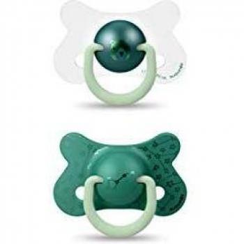 Suavinex Chupetes Reversible Night&Day Ojos, Verde, 18+ MBis, 2 unidades
