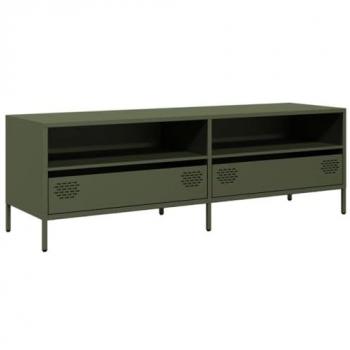 Mueble TV Acero Laminado en Frío Verde Oliva 135x39x43,5 cm