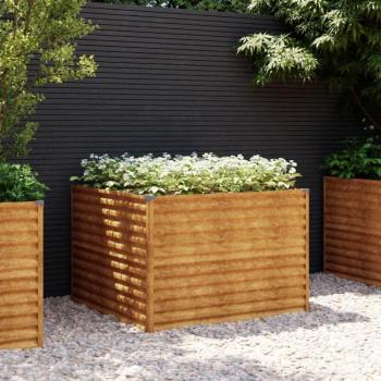 Corten Steel Garden Raised Bed 100x100x69 cm