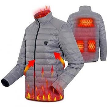 Vinmori chaqueta Térmico , ropa con calefacción alimentada por USB, chaqueta con calefacción de invierno, chaqueta lavable de invierno cálido con temperatura ajustable de 3 niveles.