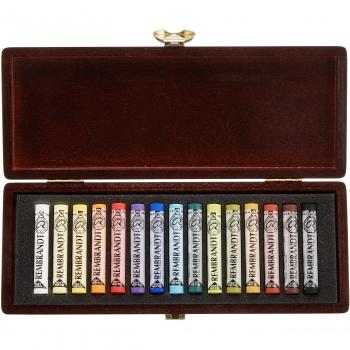 Conjunto de Pasteles Suaves Rembrandt - Caja de Madera - Selección General - 15 Unidades