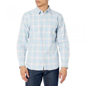Theory Men's Irving Blue Multi Cotton-Blend Flannel Shirt - Medium