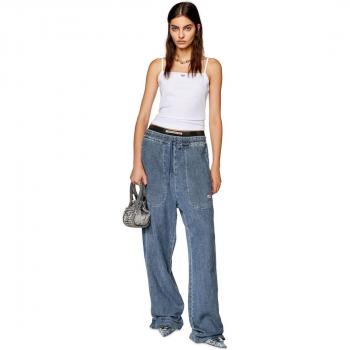 Diesel Women's White Embroidered D-Patch Sleeveless Top Size S