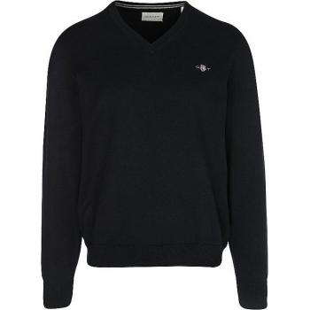 Jersey Gant Clásico de Algodón Negro con V-Cuello para Hombre - Talla XL