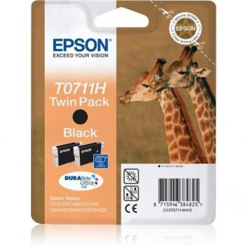 Epson C13T07114H10 DURABrite Ultra Tinta Negro, Paquete de 2 (Twin Pack), Alta Capacidad