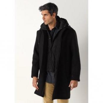 Abrigo de mezcla desmontable negro para hombre Lois