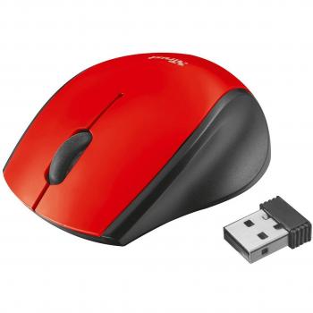 Trust Oni - Ratón óptico micro inalámbrico, rojo