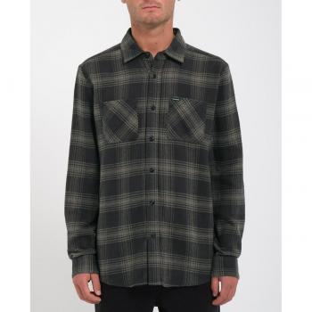 Volcom Camisa de Hombre Clásica Estampada a Cuadros Color Gris Tone Stone