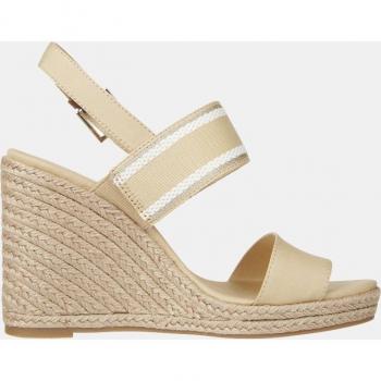 Sandalias Tommy Hilfiger de cuña en textil con tiras - Beige