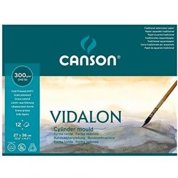 Canson Vidalon - Bloc papel de acuarela, 27 x 36 cm, color blanco natural