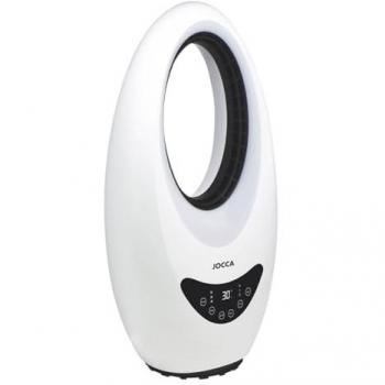 Calefactor Sin Aspas Jocca 2000W con Mando a Distancia, Control Táctil, Oscilación, Termostato Regulable 15-40°C, Temporizador 1-12h y Sistema de Seguridad