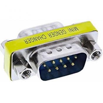 Adaptador InLine Mini Gender-Changer DB9 a DB9, Conector Macho-Macho, 2 cm, Plata