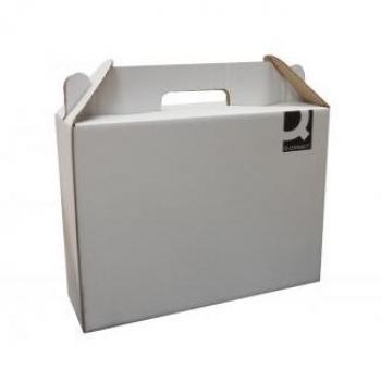 Caja maletín con asa Q-Connect cartón para envío y transporte 355x120x258 mm KF18477