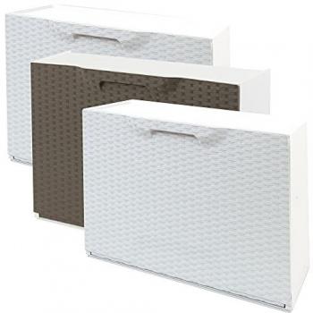 Pack de 3 zapateros WELLHOME color blanco y marrón de polipropileno con acabado rattan, dimensiones 40x51x17 cm