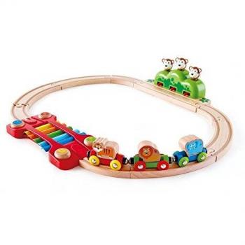 Hape E3825 Music and Monkeys Wooden Train Set - My First Railway
