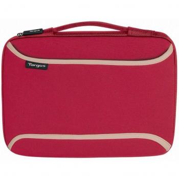 Targus TSS26602EU - Funda con asa retráctil para portátil de 15 a 16 Pulgadas, Color Rojo/Crema