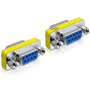 Adaptador DeLock DB9 hembra a hembra, cable paralelo o serie, conectores DB9 de metal, compatible con dispositivos seriales y paralelos