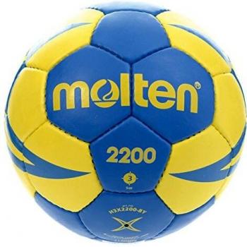 Molten H3X2000 Balón de Balonmano, Hombres, Amarillo y Azul, Talla 3