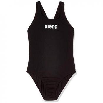 ARENA Solid Swim Pro Jr Bañador, Niños, Black/White, 4-5