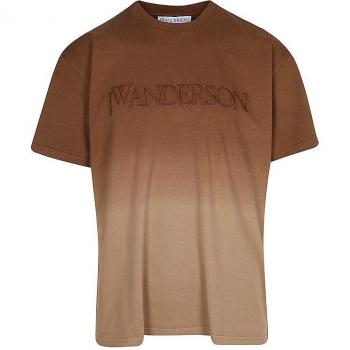 JW Anderson Brown Cotton Jersey Embroidered T-shirt, Male, Size S