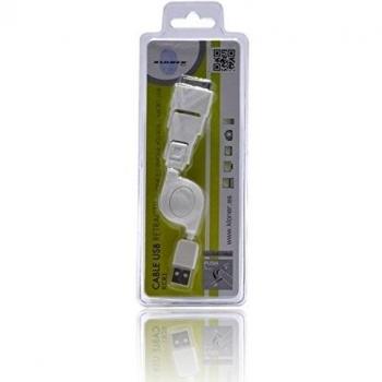 KLTech KCR1 - Cable USB retráctil 3 en 1 para dispositivos Apple